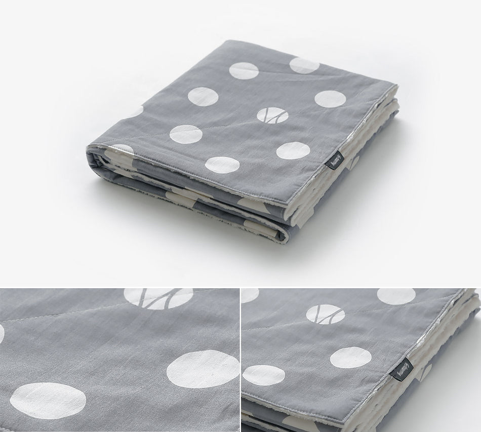 Stroller Liner + Blanket Set - Grey & Cream Dotty