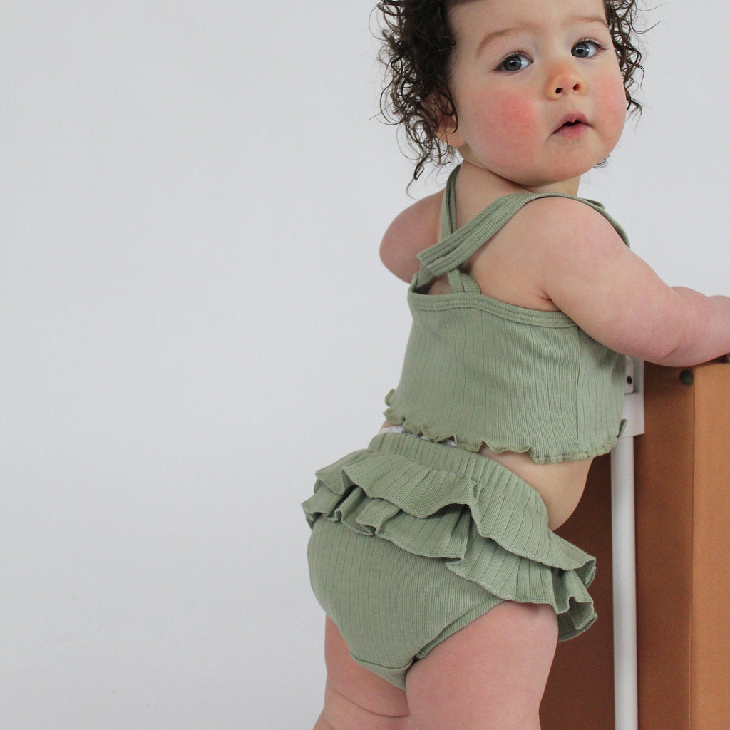 Fin and Vince - Ruffle Bloomer (Sage) - Only 0/3