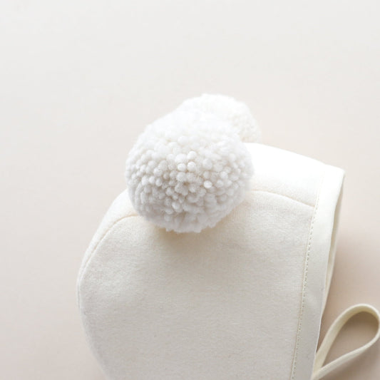 Briar Baby - Vanilla Double-Pom Bonnet