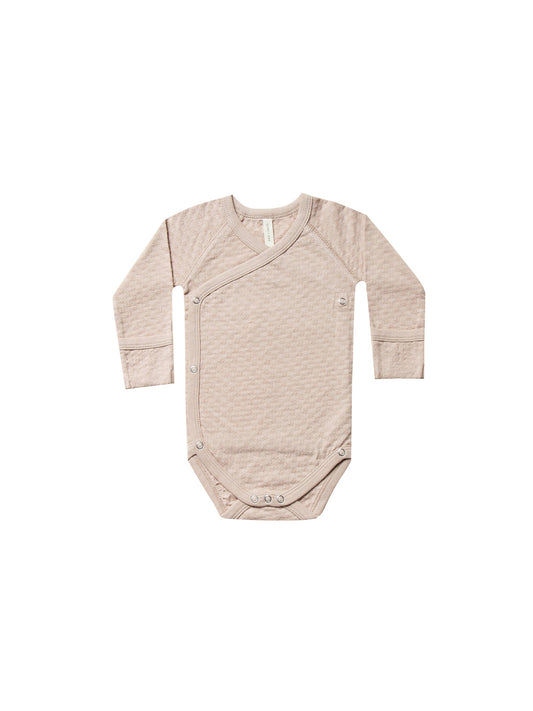 Quincy Mae - Pointelle Kimono Onesie (Rose) - Last 2/3