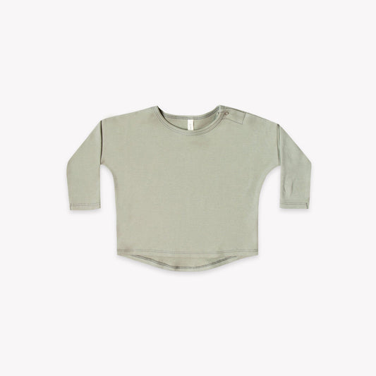Quincy Mae - Longsleeve Baby Tee (Sage) - Only 0/3 & 3/6
