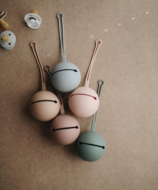 MUSHIE - Silicone Pacifier Holder Case (Stone)