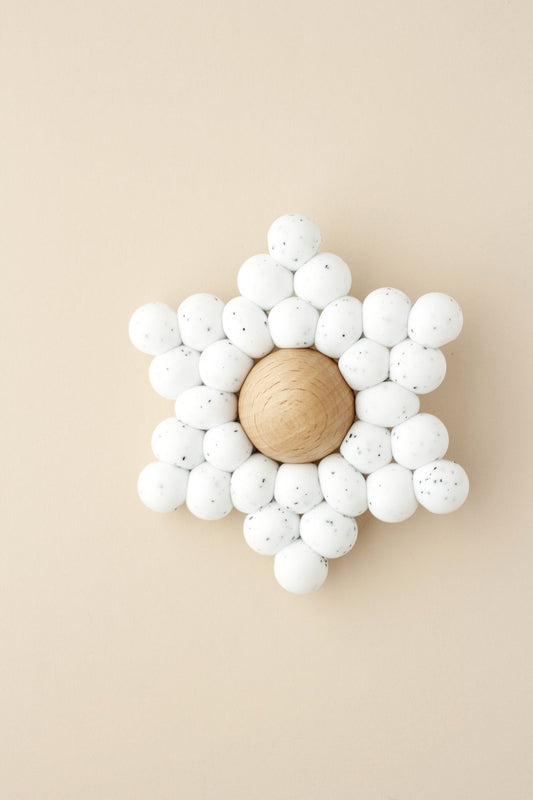 Little Chew - Silicone + Wood Star Toy (Speckle)