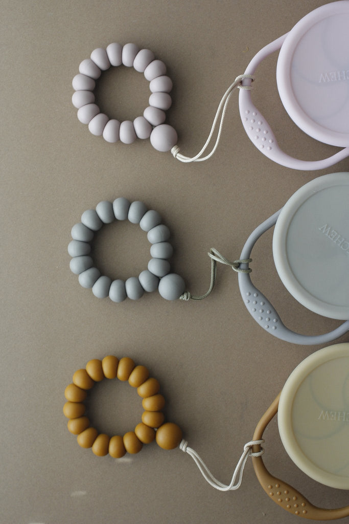 Little Chew - Silicone Teether Ring (Khaki)