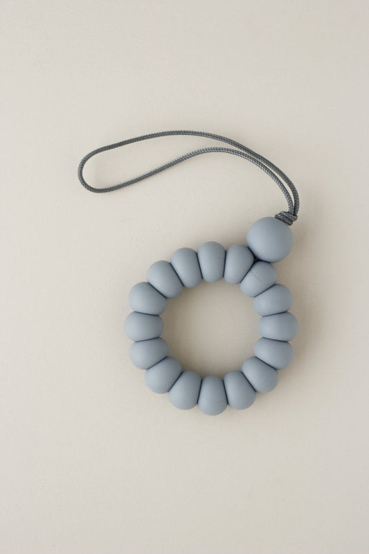 Little Chew - Silicone Teether Ring (Silver Blue)