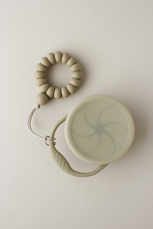 Little Chew - Silicone Teether Ring (Khaki)
