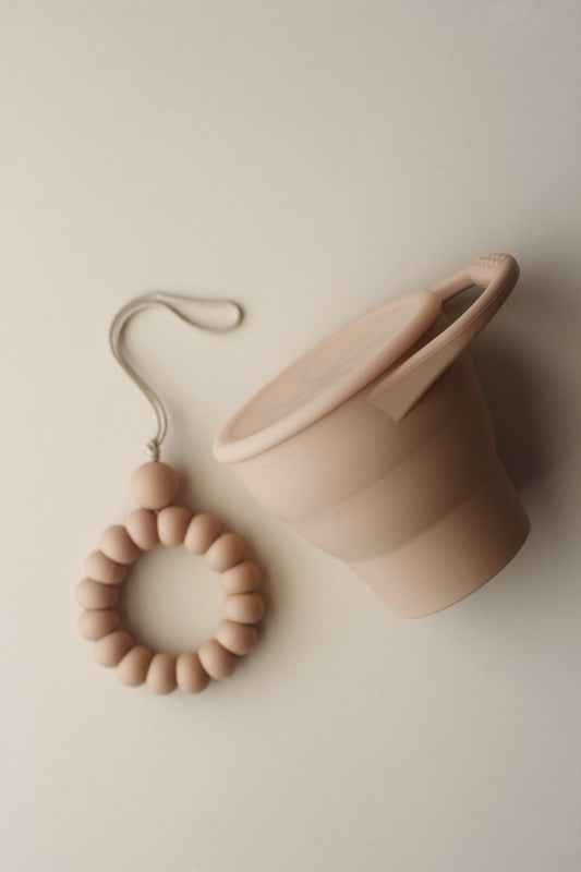 Little Chew - Silicone Teether Ring (Dusty Coral)