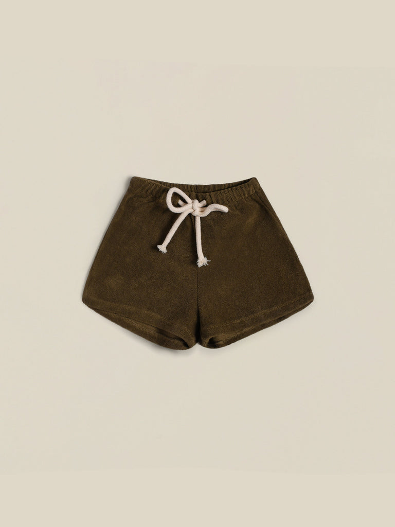 Organic Zoo - Olive Terry Rope Shorts