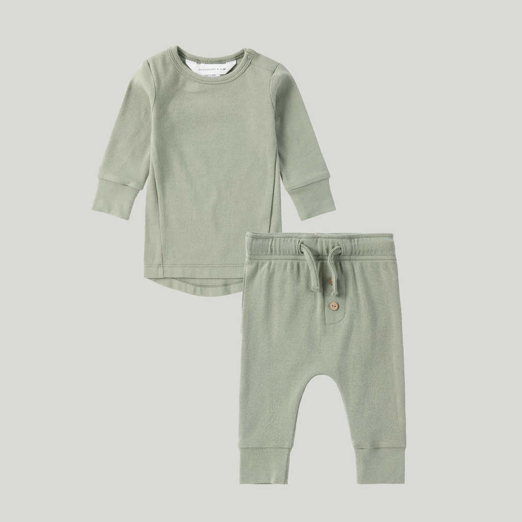 Susukoshi - Organic Pajama Set (Sage - L/S)