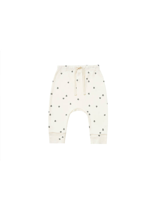 Quincy Mae - Drawstring Pant (Ivory Blueberry) - Last NB