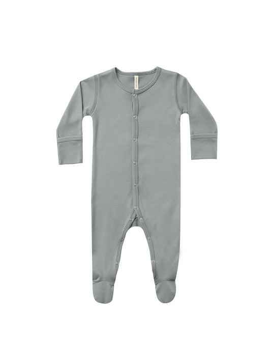 Quincy Mae - Full Snap Footie (Ocean) - Last 12/18