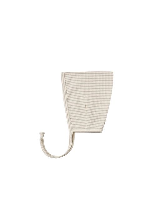 Quincy Mae - Ribbed Pixie Bonnet (Ash Stripe) - Last 6/12