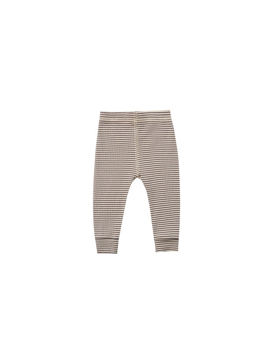 Quincy Mae - Ribbed Legging (Charcoal Stripe) - Last NB