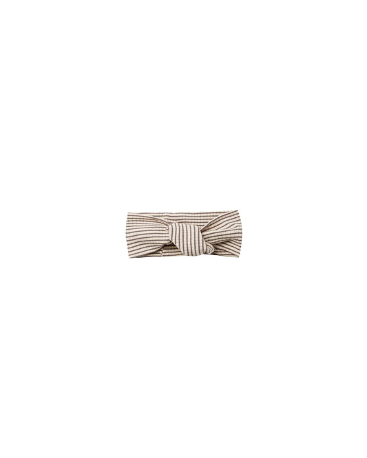 Quincy Mae - Knotted Headband (Charcoal Stripe)