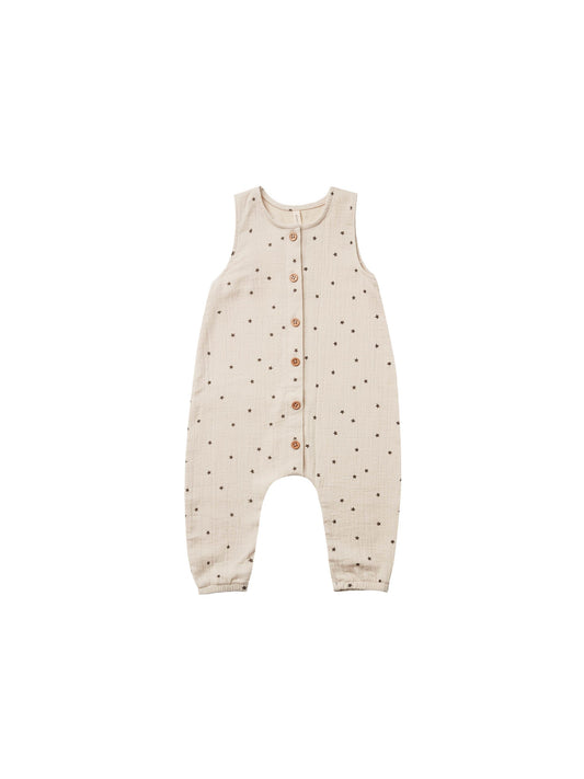 Quincy Mae - Woven Button Jumpsuit (Natural)