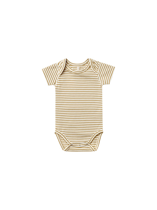Quincy Mae - Short Sleeve Bodysuit (Gold Stripe)