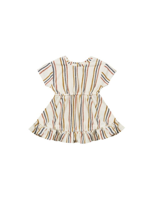 Quincy Mae - Terry Dress Set (Retro Stripe)