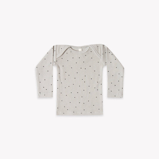 Quincy Mae - Ribbed Lap Tee (Dove Dots) - Only 0/3 & 3/6