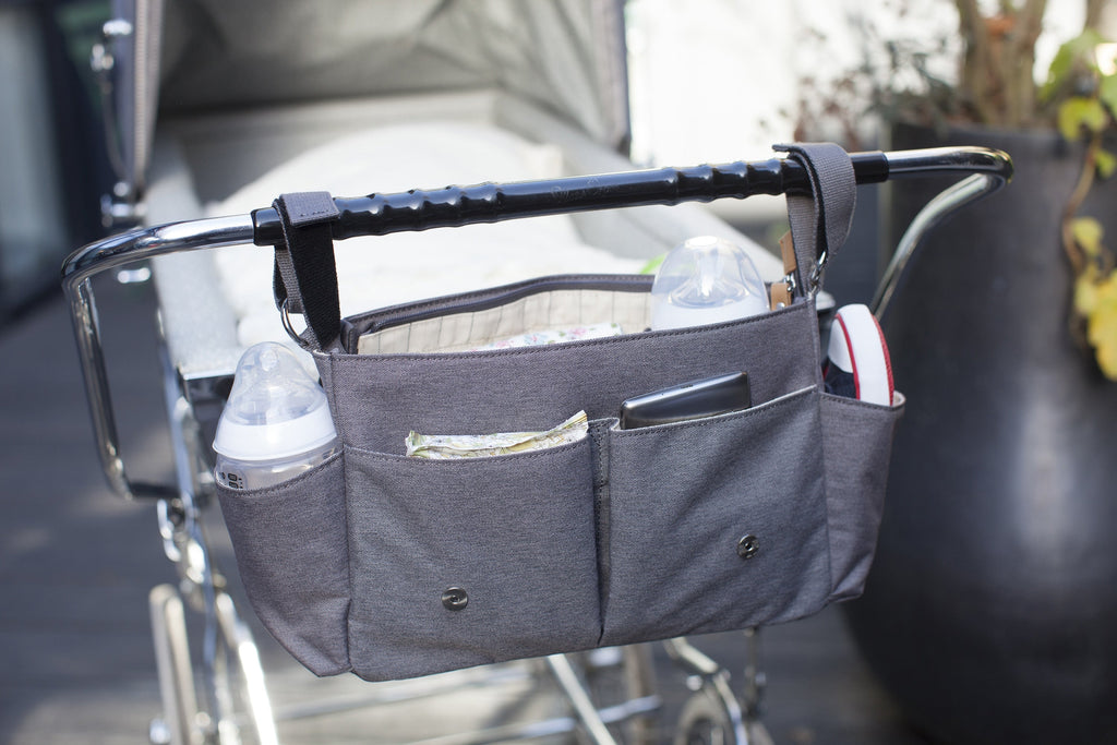Storksak - Grey Quilted Stroller Organizer