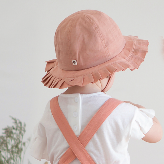 Pleats Coral Sunhat