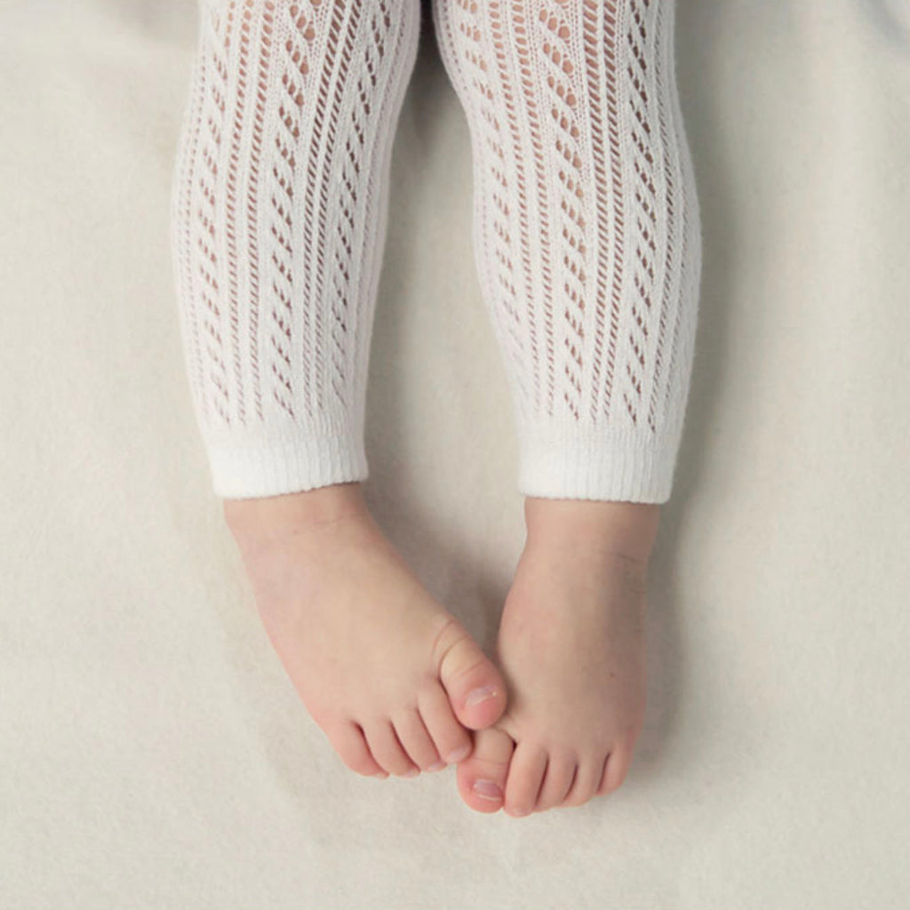 Lacy Knit Leggings - White