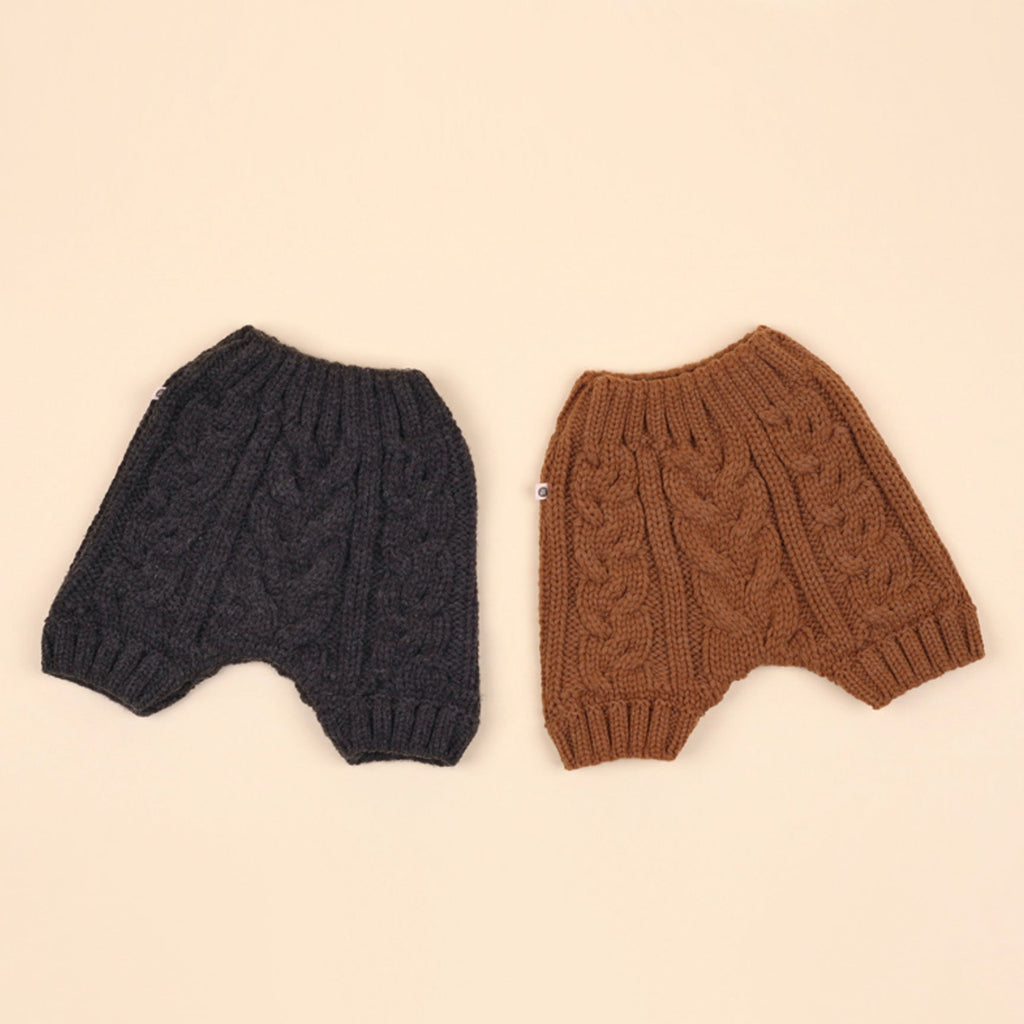 Cable Knit Shorts - Charcoal