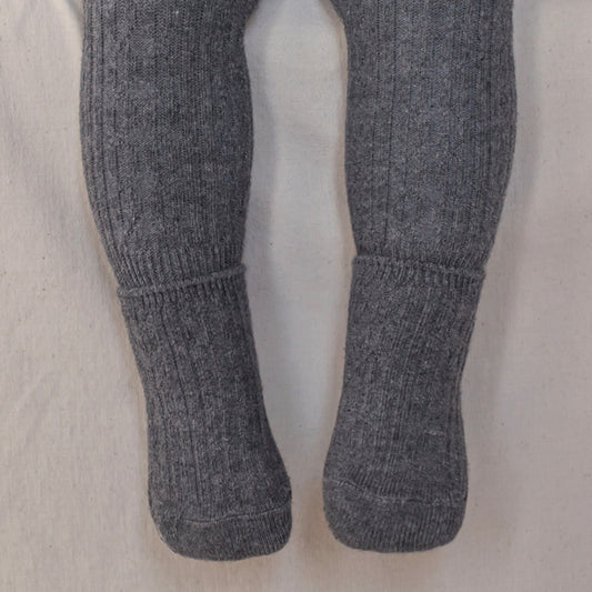 Sweater Ribbed Leggings + Socks - Charcoal