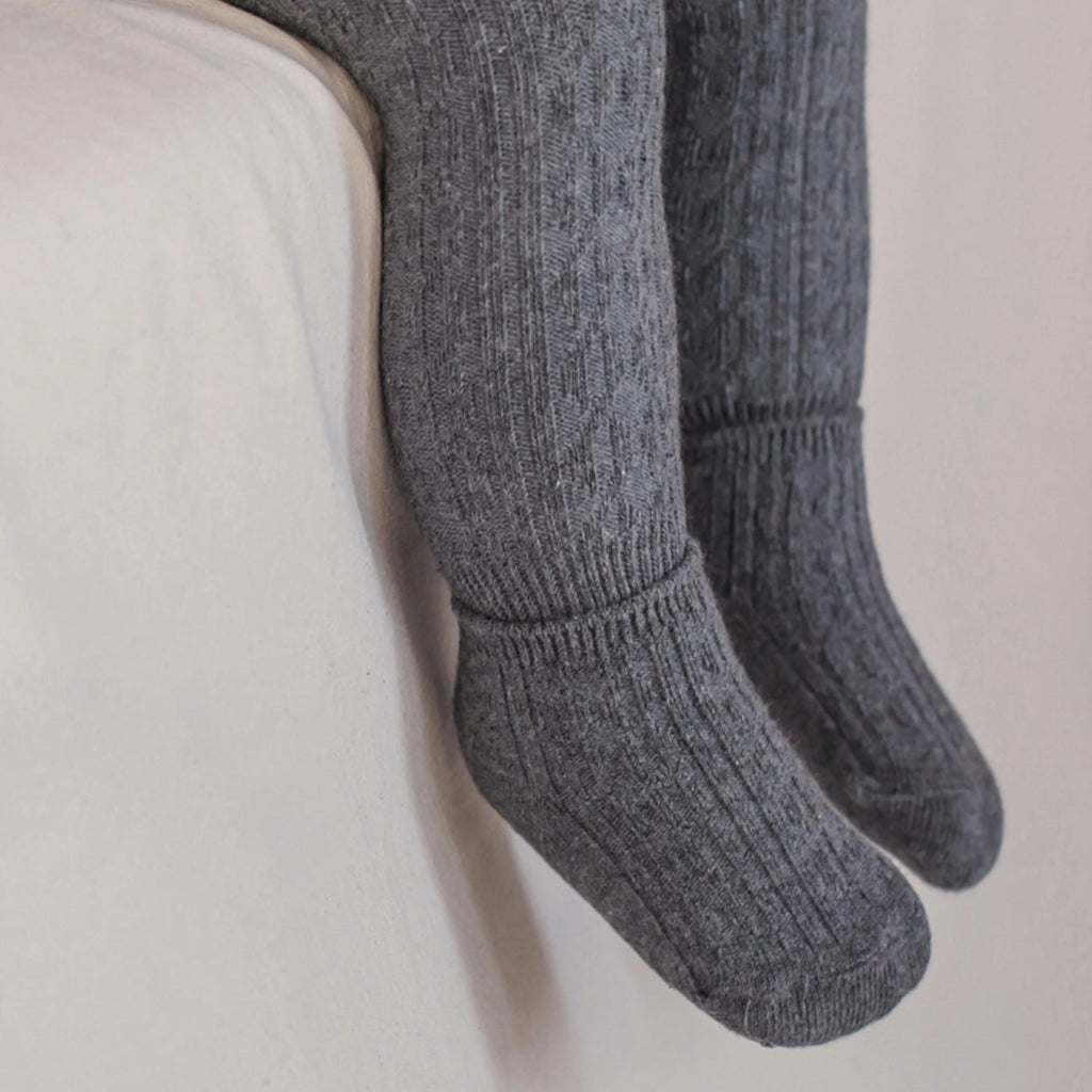Premium Ribbed Leggings + Socks - Charcoal