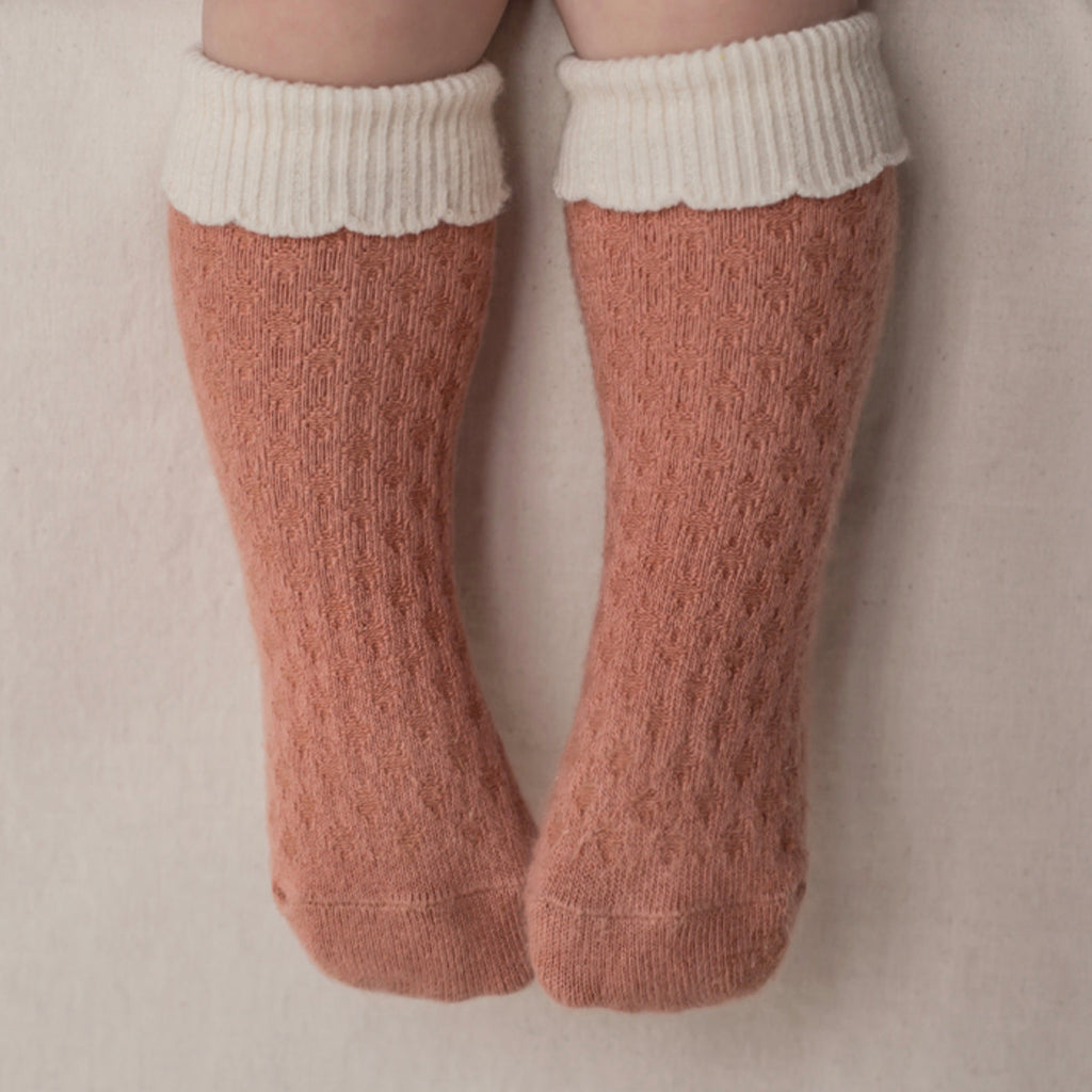 Scallop Knee Socks - Blush