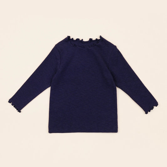 Curly Lotus Tee - Navy - Last 6/12