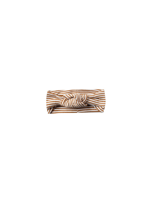 Quincy Mae - Baby Turban (Walnut Stripe)