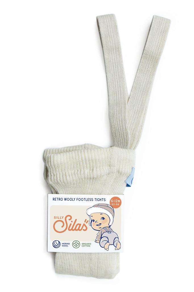 Silly Silas - Wooly Footless Wool Tights (Cream Blend)