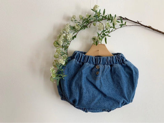 Button Denim Bloomers