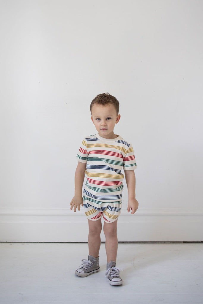Fin and Vince - Vintage Track Shorts (Rainbow Stripe)