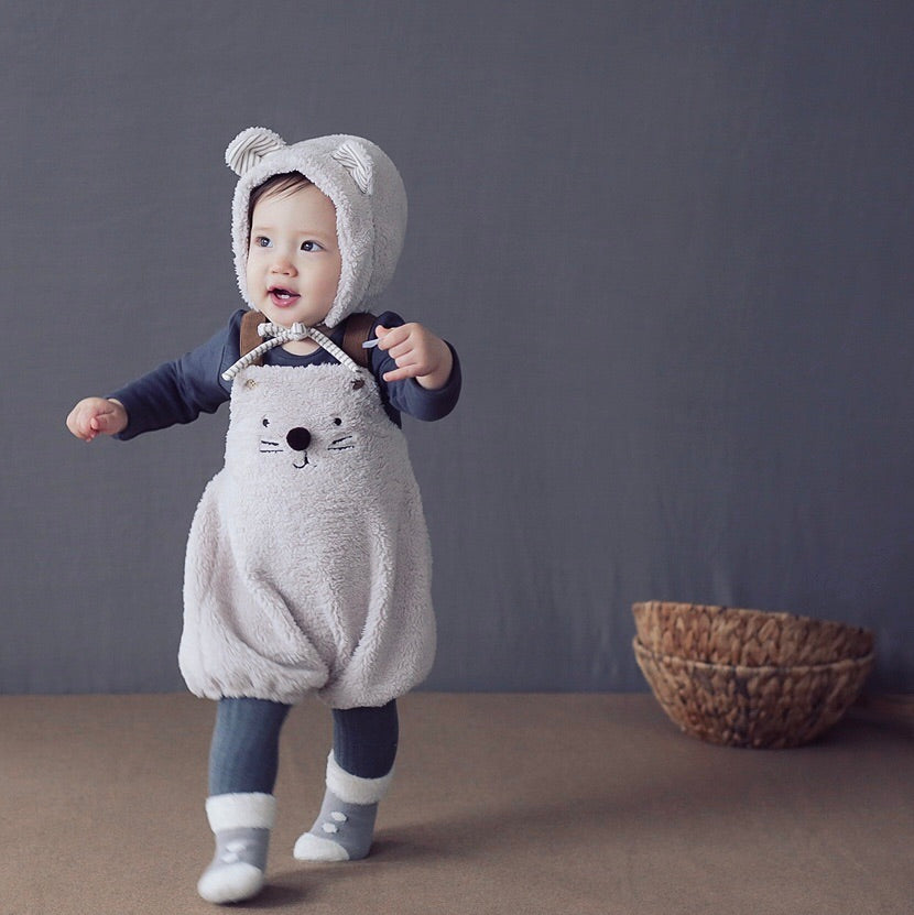 Fuzzy Whiskers Overalls - Only 6/12