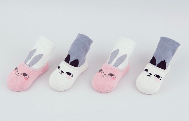Double Bunny Socks - Monochrome
