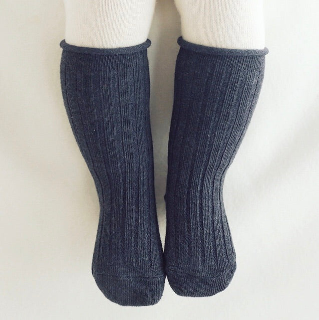 Spruce Rolling Knee Socks - Charcoal