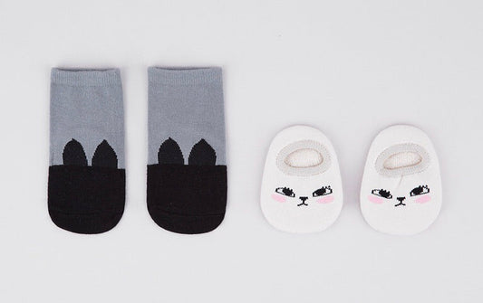 Double Bunny Socks - Monochrome