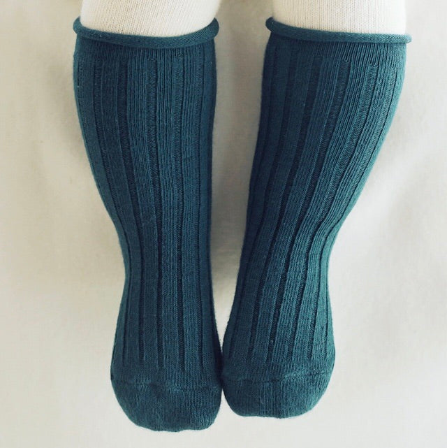 Spruce Rolling Knee Socks - Teal