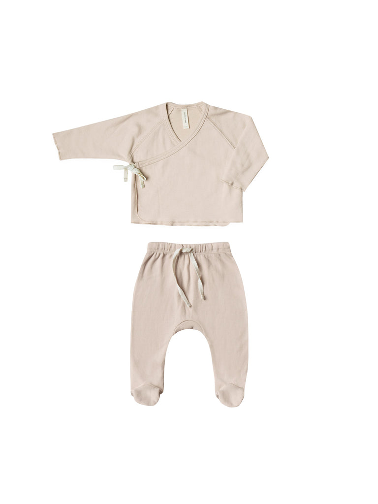 Quincy Mae - Kimono Top + Footed Pant Set (Rose) - Last 6/12