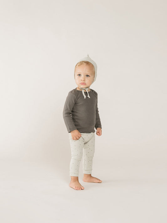 Quincy Mae - Ribbed Lap Tee (Coal) - Only 0/3 & 3/6