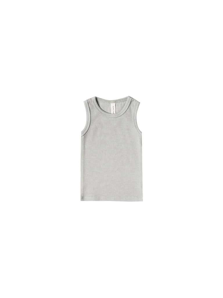 Quincy Mae - Ribbed Tank (Ash) - Only 0/3 & 6/12