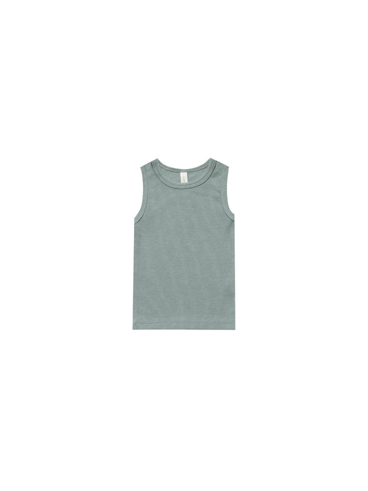 Quincy Mae - Ribbed Tank (Sea) - Last 3/6