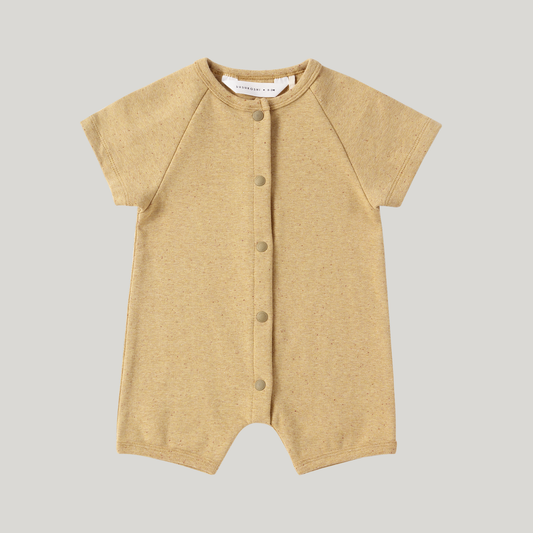 Susukoshi - Organic Snap Romper (Ginger Speckled) - Only 3/6 & 1Y