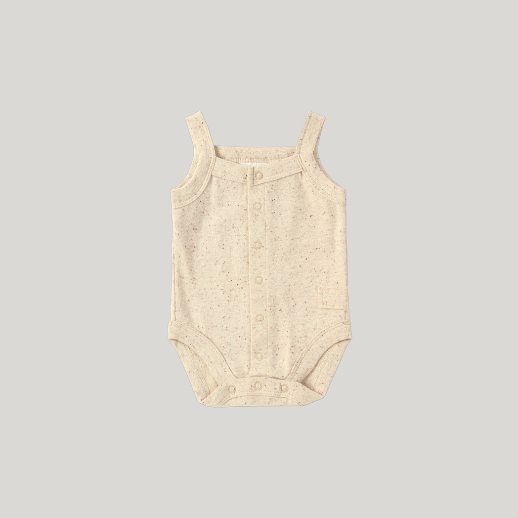 Susukoshi - Organic Tank Suit (Beige Speckled) - Only 3/6