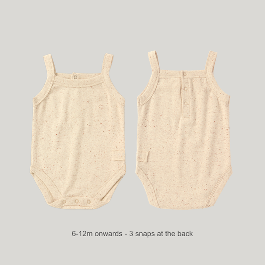 Susukoshi - Organic Tank Suit (Beige Speckled) - Last 0/3