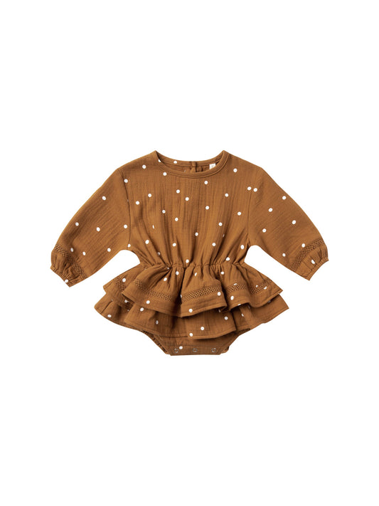 Quincy Mae - Rosie Romper (Walnut) - Only 0/3